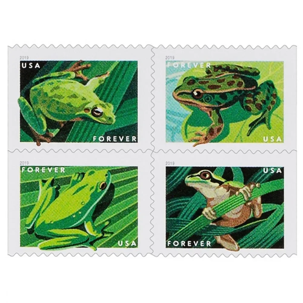 100‎ Frogs 2019 Forever Postage Stamps US Postal USPS Wedding Amphibians Mail